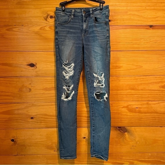 American Eagle Outfitters Next Level Stretch High Rise Jegging Jeans 8 Long - Picture 1 of 12